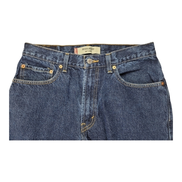 Levi Original Rivited 505 Regular Fit Straight Leg Jeans - Picture 5 of 9